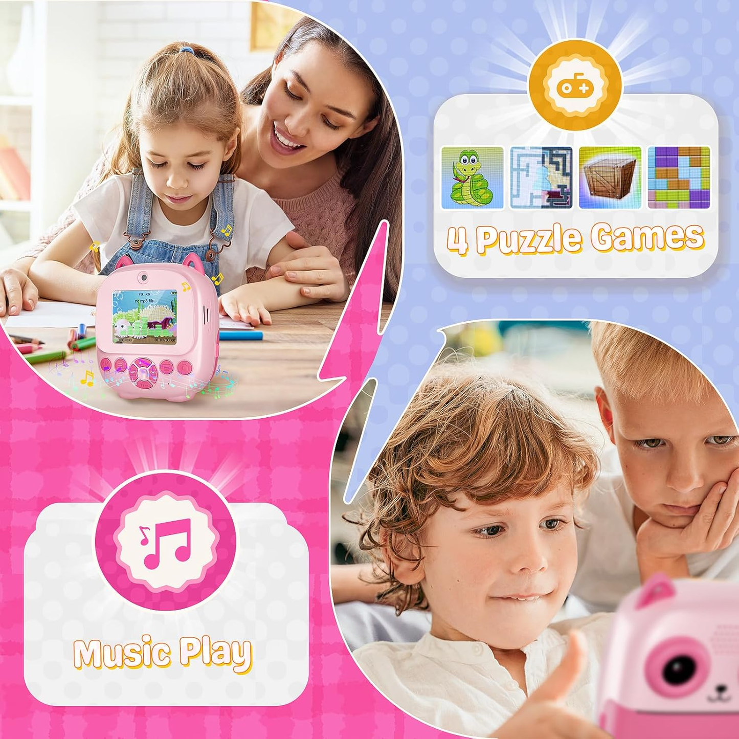 Appareil photo instantané enfant partage famille
