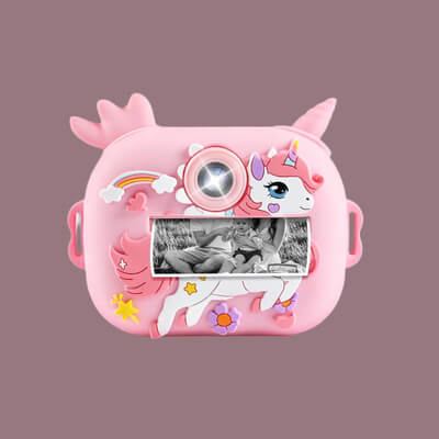 photo d'un bébé imprimée par un appareil photo enfant licorne