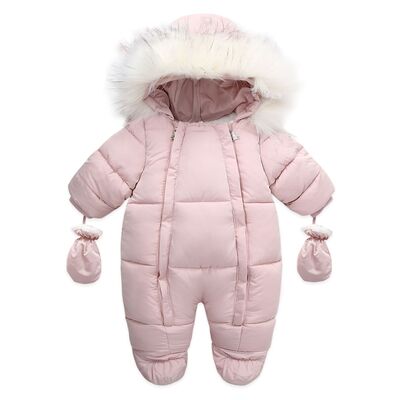 barboteuse de neige rose pour petite fille