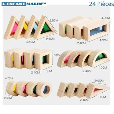 Jeu de construction en bois - Bloc sensoriel MosaicaBox™