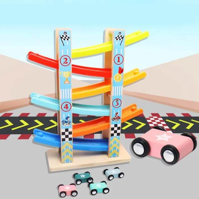 circuit voiture en bois montessori petite voiture