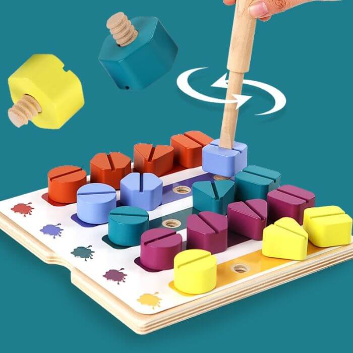 Planche de tournevis en bois pour enfants, jouet éducatif