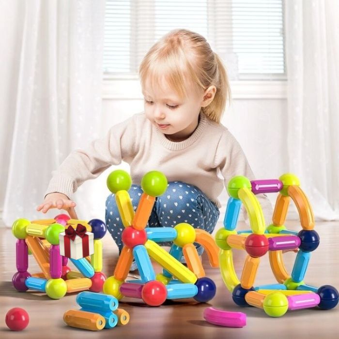 Bâtons magnétiques de jouet éducatif de construction empilent des