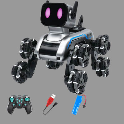 Jouet chien robot interactif pour enfants avec télécommande et batterie rechargeable