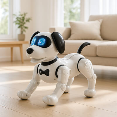 Robot chien intelligent blanc
