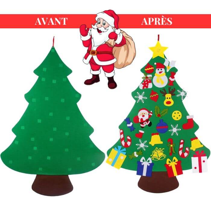 sapin de noël en feutrine pour les enfants décoration et jeux éducatifs