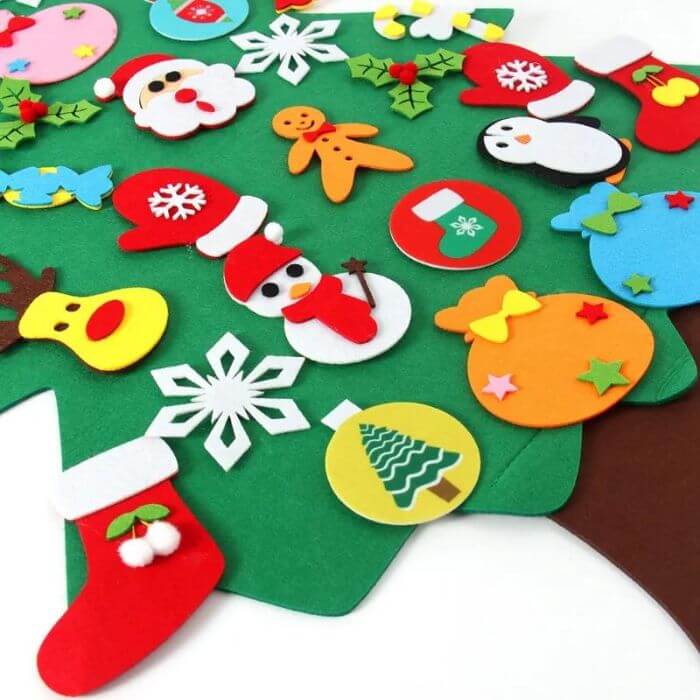 sapin de noël en feutrine pour les enfants décoration et jeux éducatifs