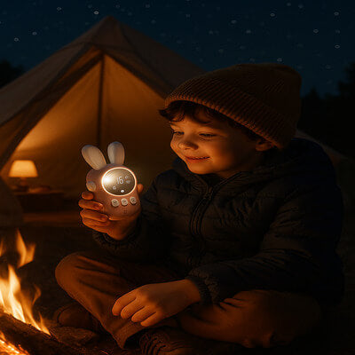 talkie walkie enfant avec lampe et écran LCD pour camping et jeux nocturnes