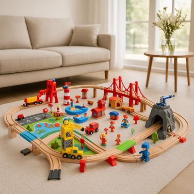 train en bois pour les enfants