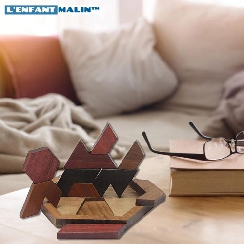 casse tete sur une table de salon chinois en bois casse tete chinois bois casse tete cube bois casse tete chinois bois casse tete en bois cube puzzle adulte bois tangram anti stress couleur marron en bois enfant malin tangram montessori