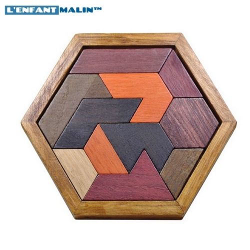 casse tete chinois en bois marron clair casse tete bois casse tete en bois puzzle adulte bois puzzle tangram boutique l'enfant malin collection casse tete tangram montessori