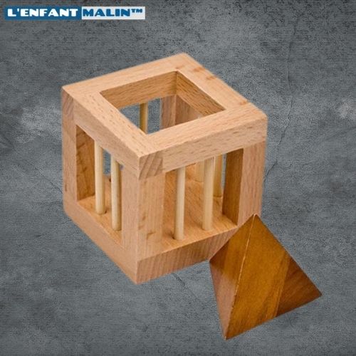 Casse-tête puzzle cube en bois avec boite