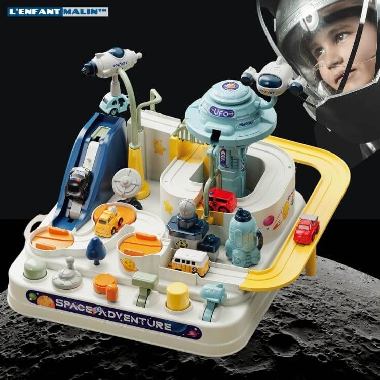 circuit voiture pour enfant thématique de l'espace jouet et circuit montessori l'enfant malin boutique