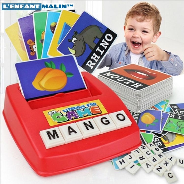 jeu éducatifs pour apprendre l anglais débutant avec carte illustré et lettres pour former des mots enfant malin