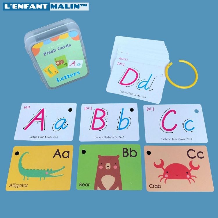 jeu éducatifs anglais pour enfants flashcards anglais pour débutant facile pour les enfants jeu intéractif jeu éducatifs avec carte illustré facile pour les enfants pour initiation à l anglais boutique jeu éducatifs l'enfant malin collection anglais pour enfants apprendre les lettres et l'alphabet