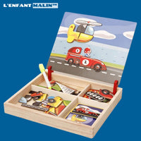 jeux créatifs jeu magnetique creabox boutique enfant malin les transports puzzle magnetique enfant puzzle bébé