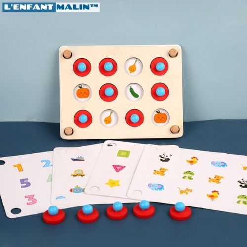 jeu de memoire enfant jeu éducatifs en bois casse tete enfant boutique enfant malin jouets ludique motricité cerveau developpement coordination oeil main famille parentalité jeux éducatifs halte garderie assitante maternelle espace de jeu aider les enfants a la concentration enfant de 3 ans enfant de 4 ans enfant de 5 ans image du jeu éducatifs