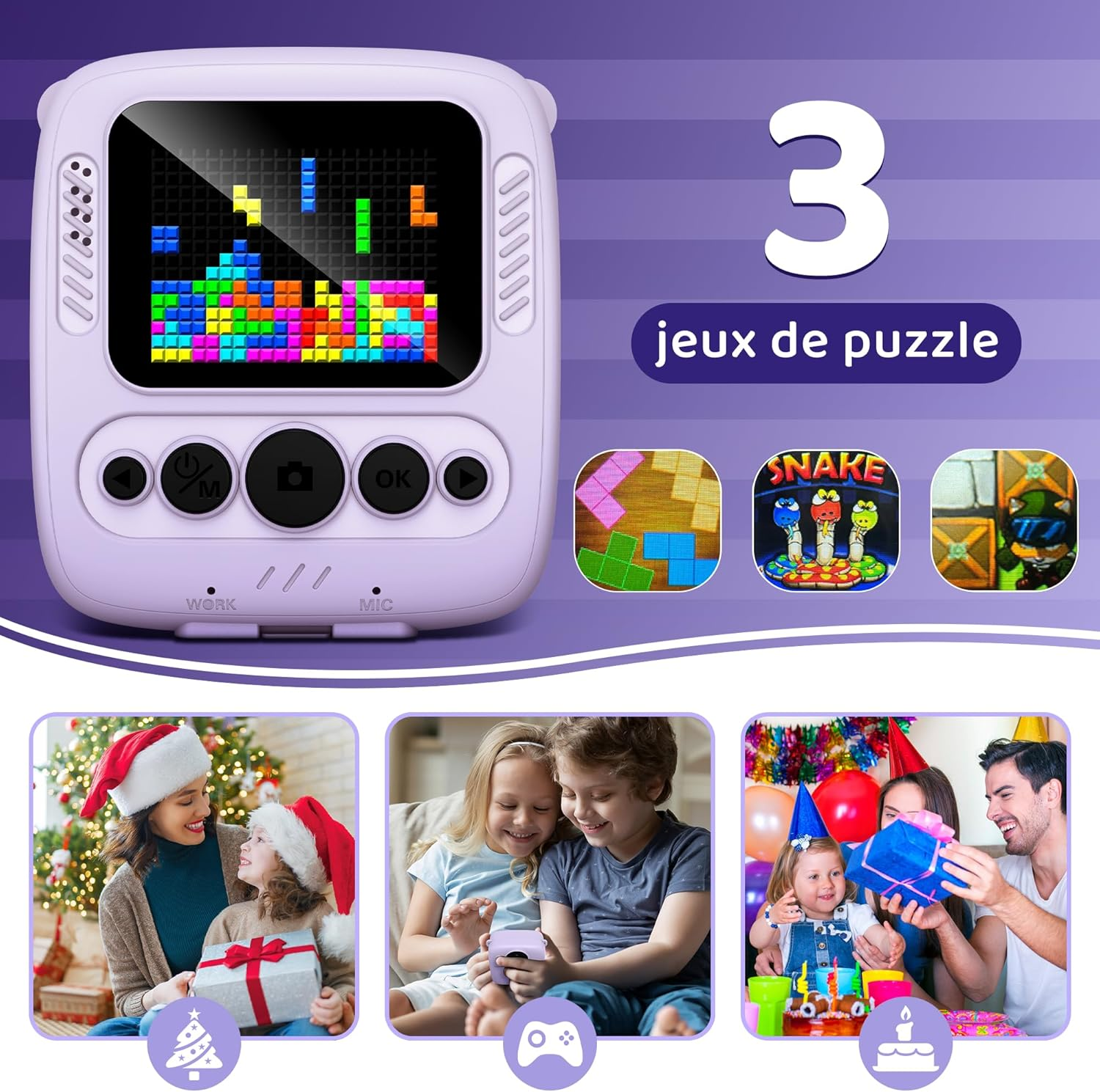 Appareil photo instantané enfant jeux intéractifs