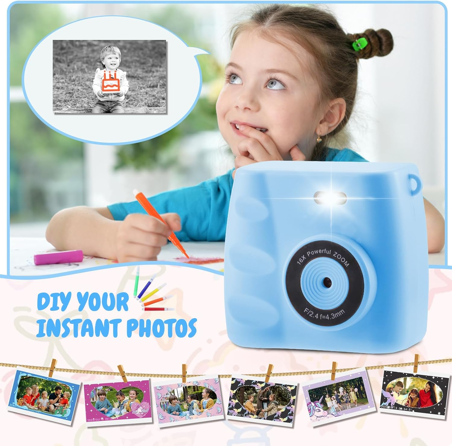 Appareil photo instantané enfant jeux créatifs