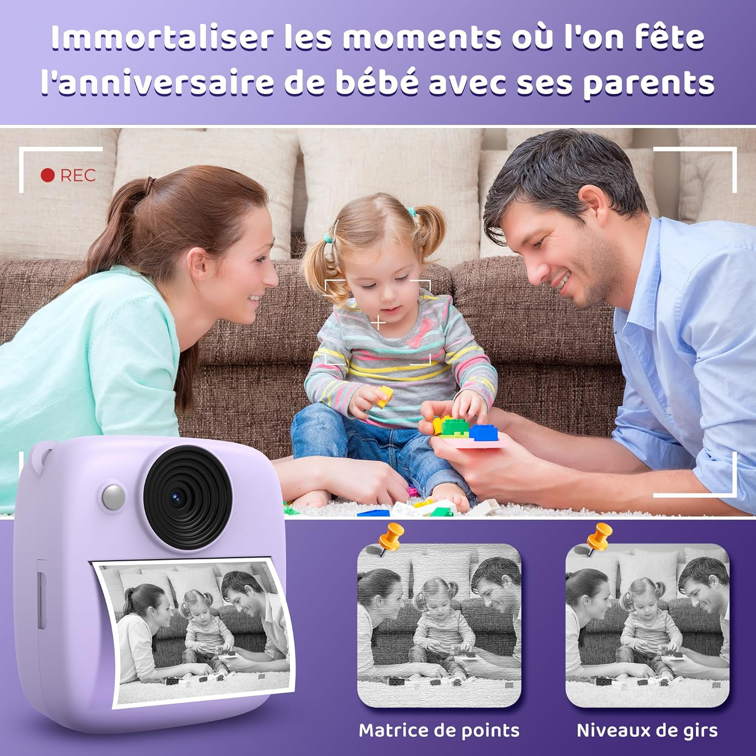 Appareil photo instantané enfant moment partage famille