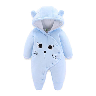 barboteuse bébé bleue à manches longues