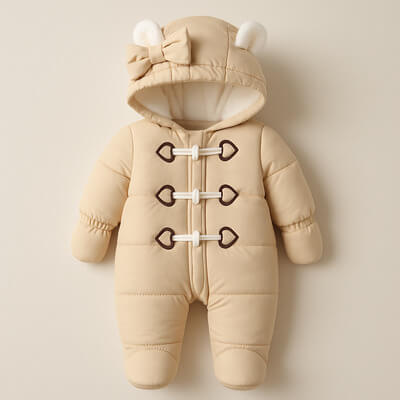 barboteuse à capuche beige