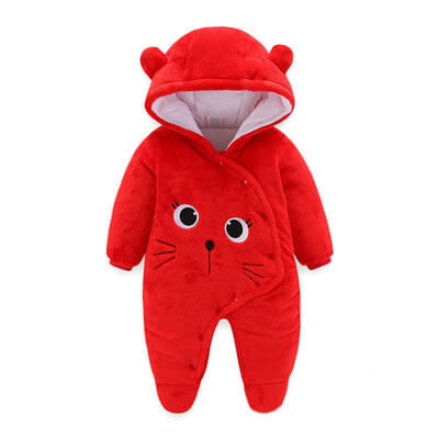 barboteuse rouge à capuche