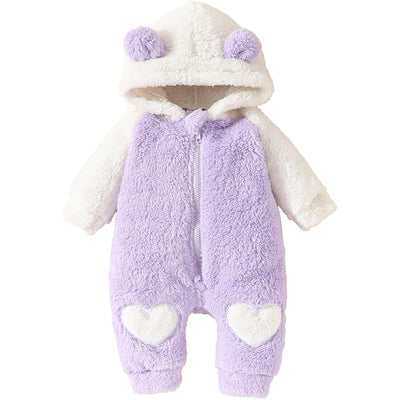 Barboteuse violette à capuche