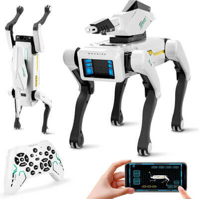 Chien robot interactif programmable avec télécommande et application mobile, jouet STEM éducatif pour enfants