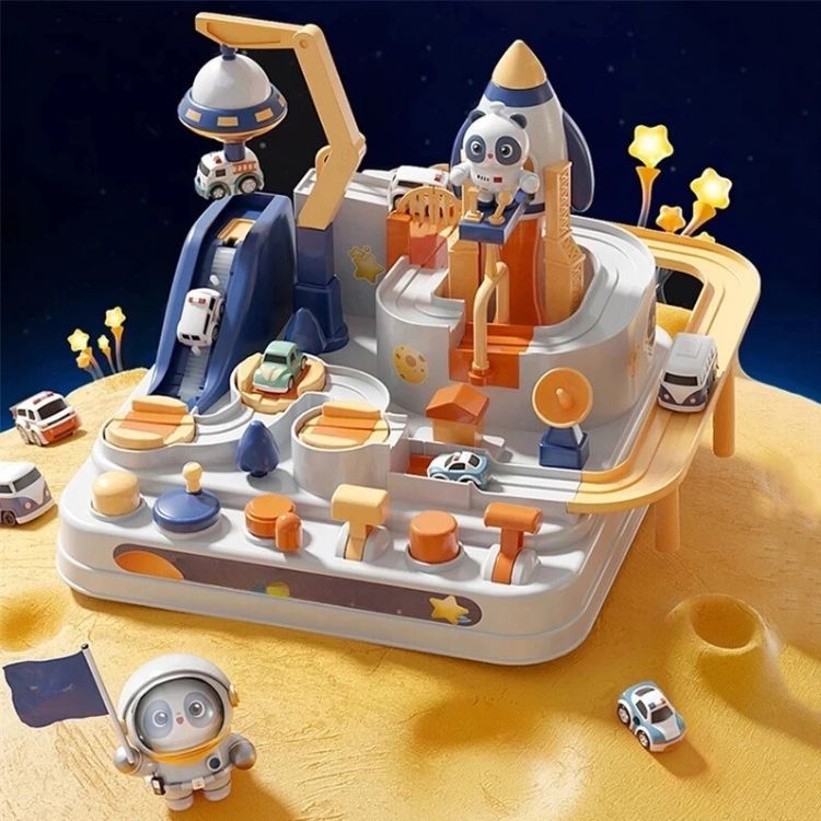 circuit voiture montessori théme Lune pour les enfants