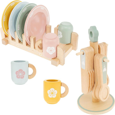 Dinette en bois naturel pour enfants, jeu créatif et éducatif