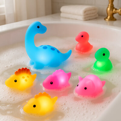 Jouets dinosaures divertissants qui transforment le bain en moment de jeu