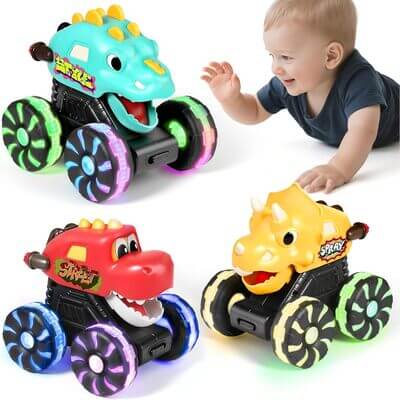 Jouets dinosaures en forme de voitures lumineuses pour enfants