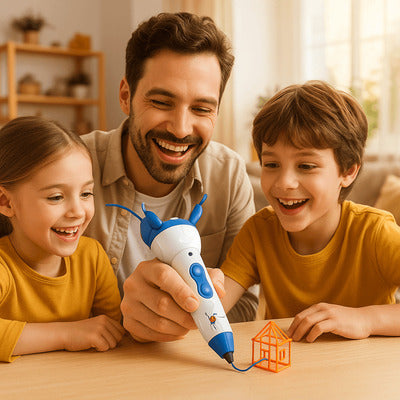 activité manuelle parent-enfant avec un stylo 3D