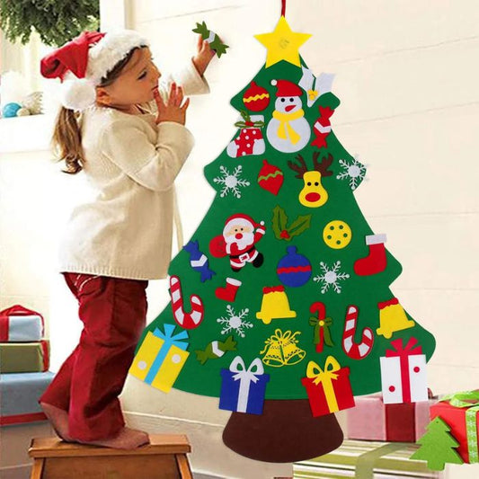 sapin de noël en feutrine pour les enfants décoration et jeux éducatifs