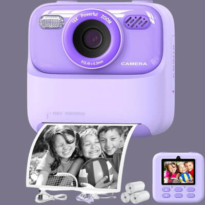 appareil photo instantané enfant imprimant un souvenir d'enfance