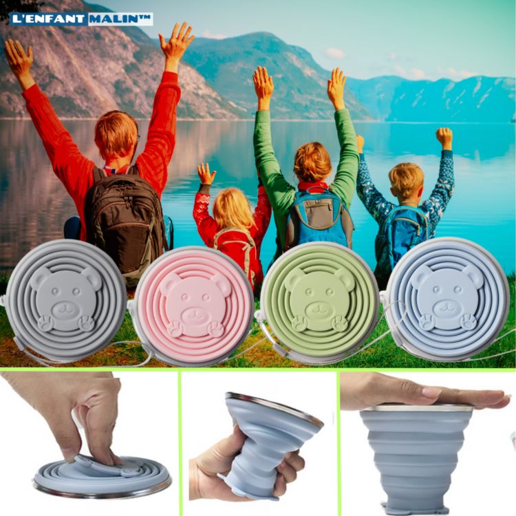 verre d'eau télescopique en silicone alimentaire pour enfants et adulte transportable partout voyage été 2023 