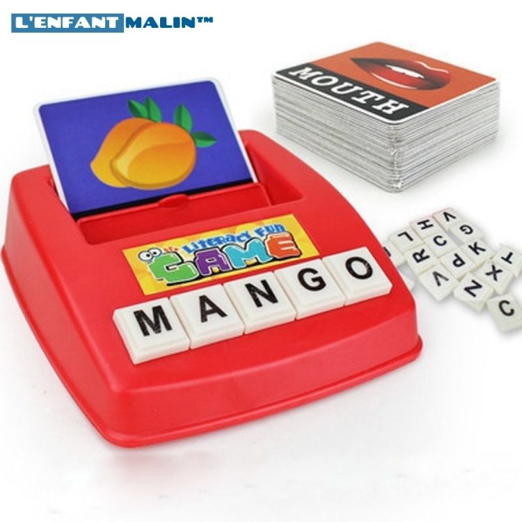 jeu éducatifs pour apprendre l anglais débutant avec carte illustré et lettres pour former des mots enfant malin