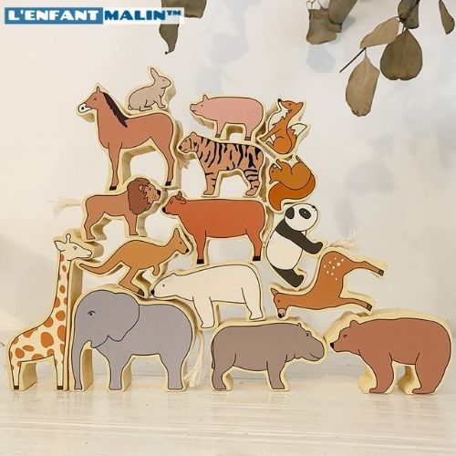 jeu de construction en bois jeu en bois animaux equilibre dexterité enfant developpement jeu en bois jeux de construction bois jouet en bois boutique enfant malin jeu éducatifs en bois jeu éducatifs bois