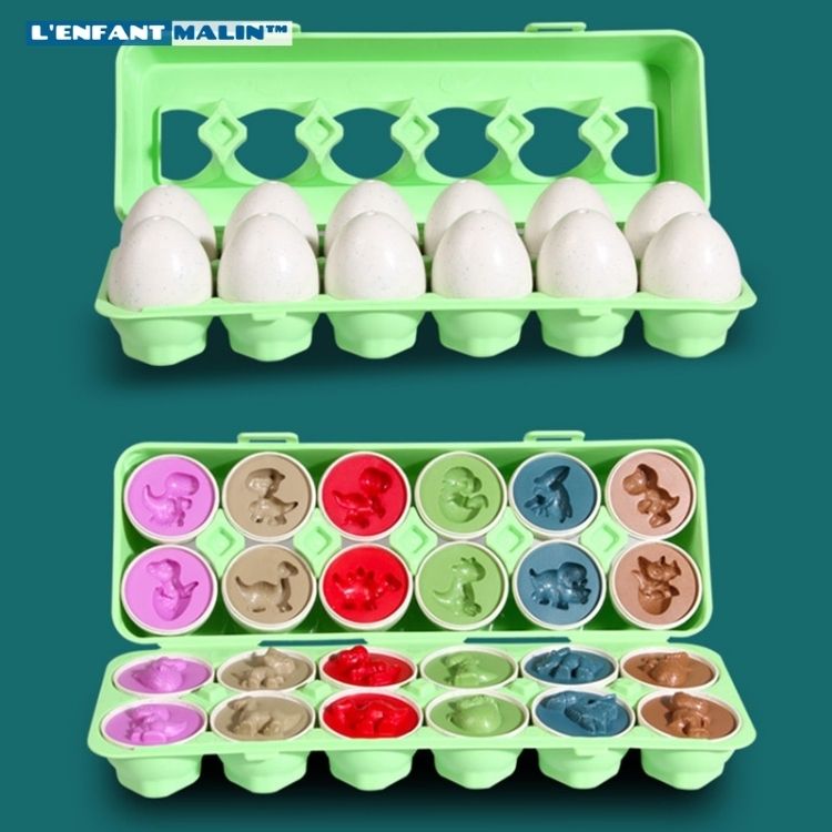 oeufs de paques pour enfant jeux créatifs motricité fine amélioration reconnaissance forme et couleurs 