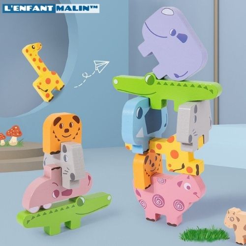 jeu de construction en bois jeu en bois animaux equilibre dexterité enfant developpement jeu en bois jeux de construction bois jouet en bois boutique enfant malin jeu éducatifs en bois jeu éducatifs bois