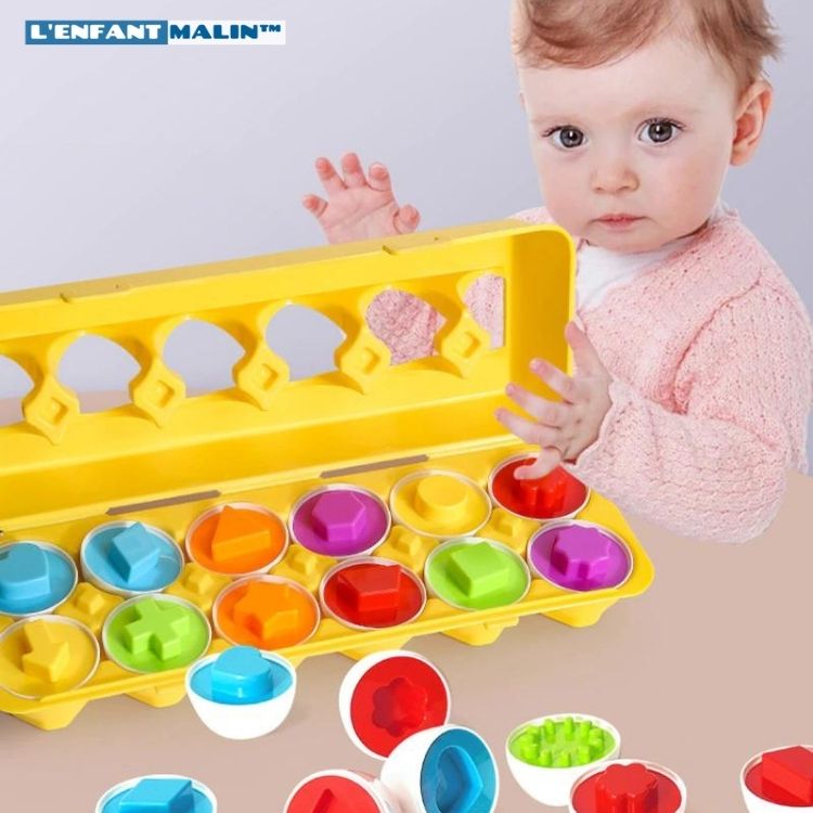 oeufs de paques pour enfant jeux créatifs motricité fine amélioration reconnaissance forme et couleurs 