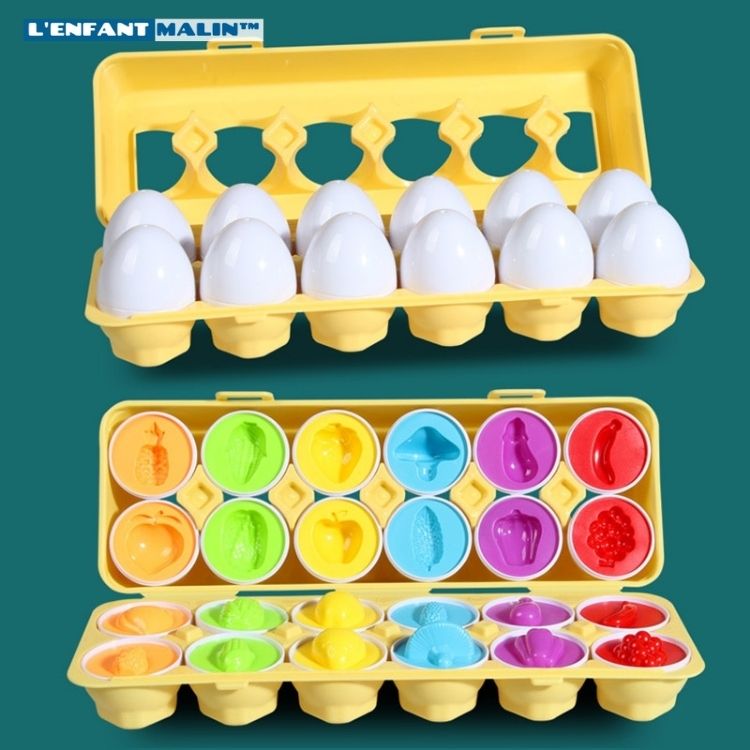oeufs de paques pour enfant jeux créatifs motricité fine amélioration reconnaissance forme et couleurs 
