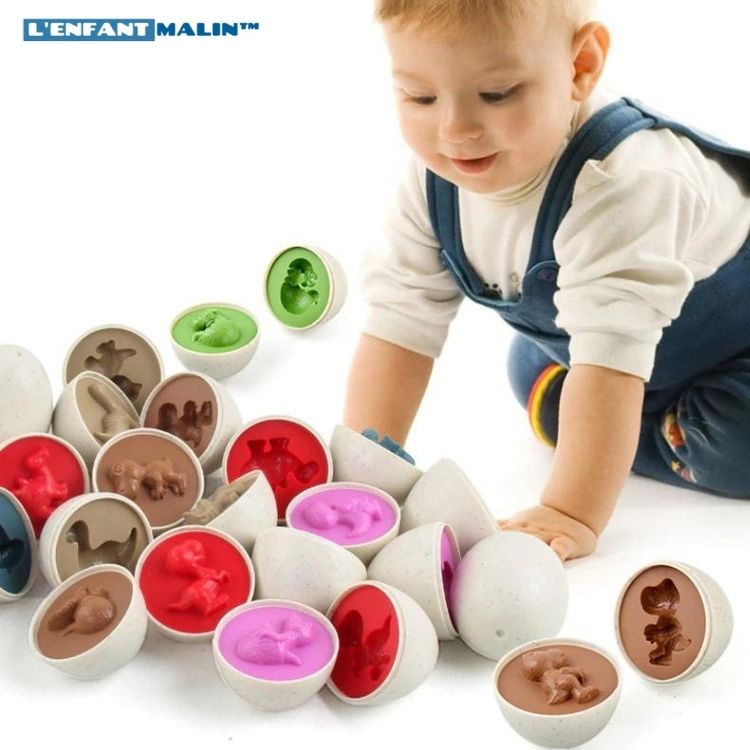 oeufs de paques pour enfant jeux créatifs motricité fine amélioration reconnaissance forme et couleurs 